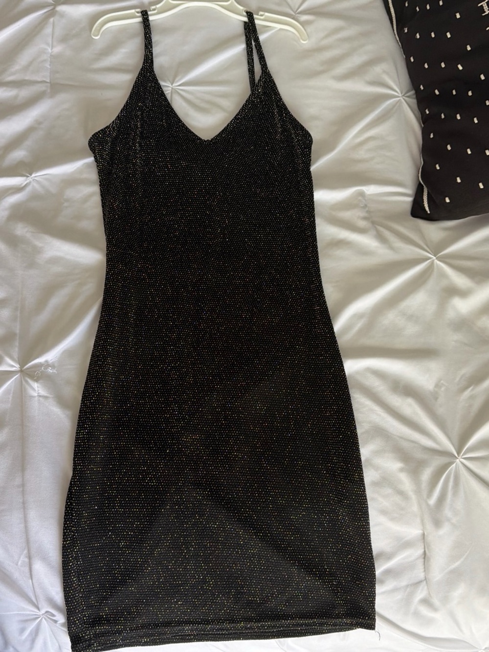 PrettyLittleThing Black Sparkle Mini Slip Dress
